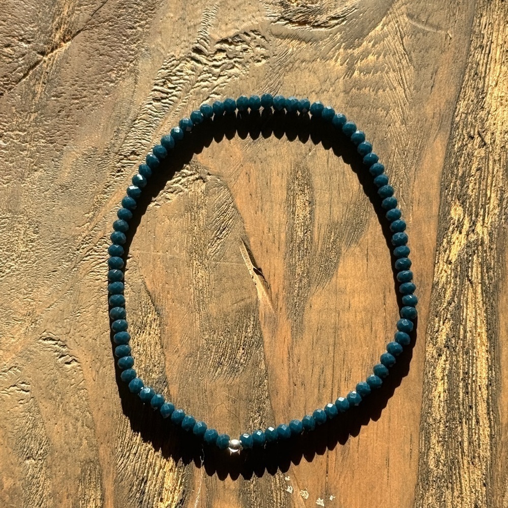 Teal Beaded Ankle Bracelet